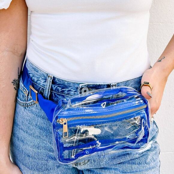 Ferris Game Day Clear Sling Belt Bag Fanny Pack Blue - Picture 2 of 2